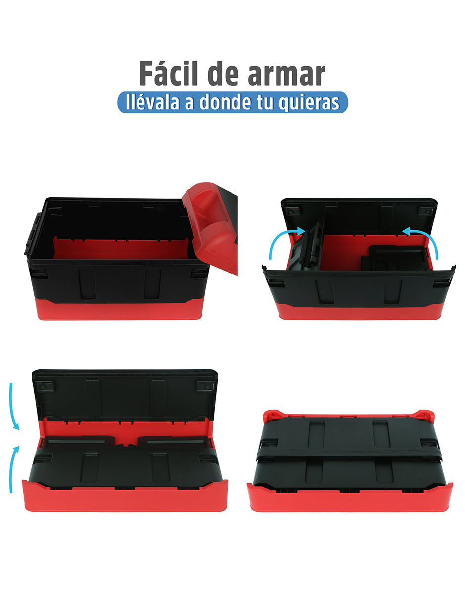 cajas almacenaje plástico roja y negro