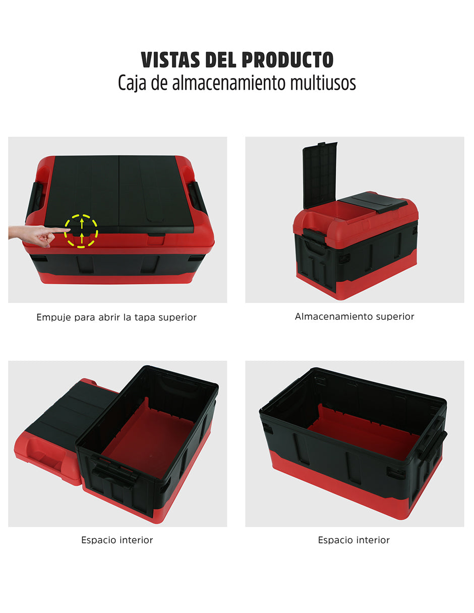 cajas almacenaje plástico rojo y negro