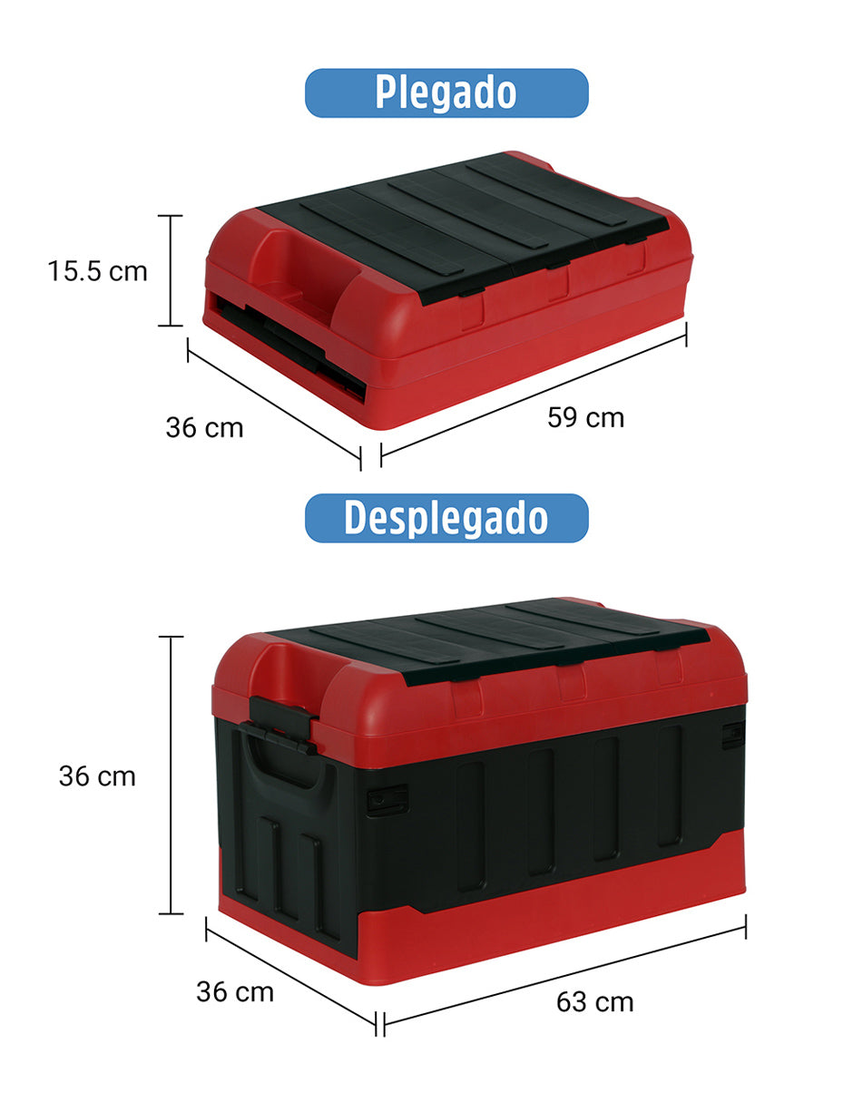 Caja de almacenamiento multiusos plegable con tapa 72 litros de almacenamiento