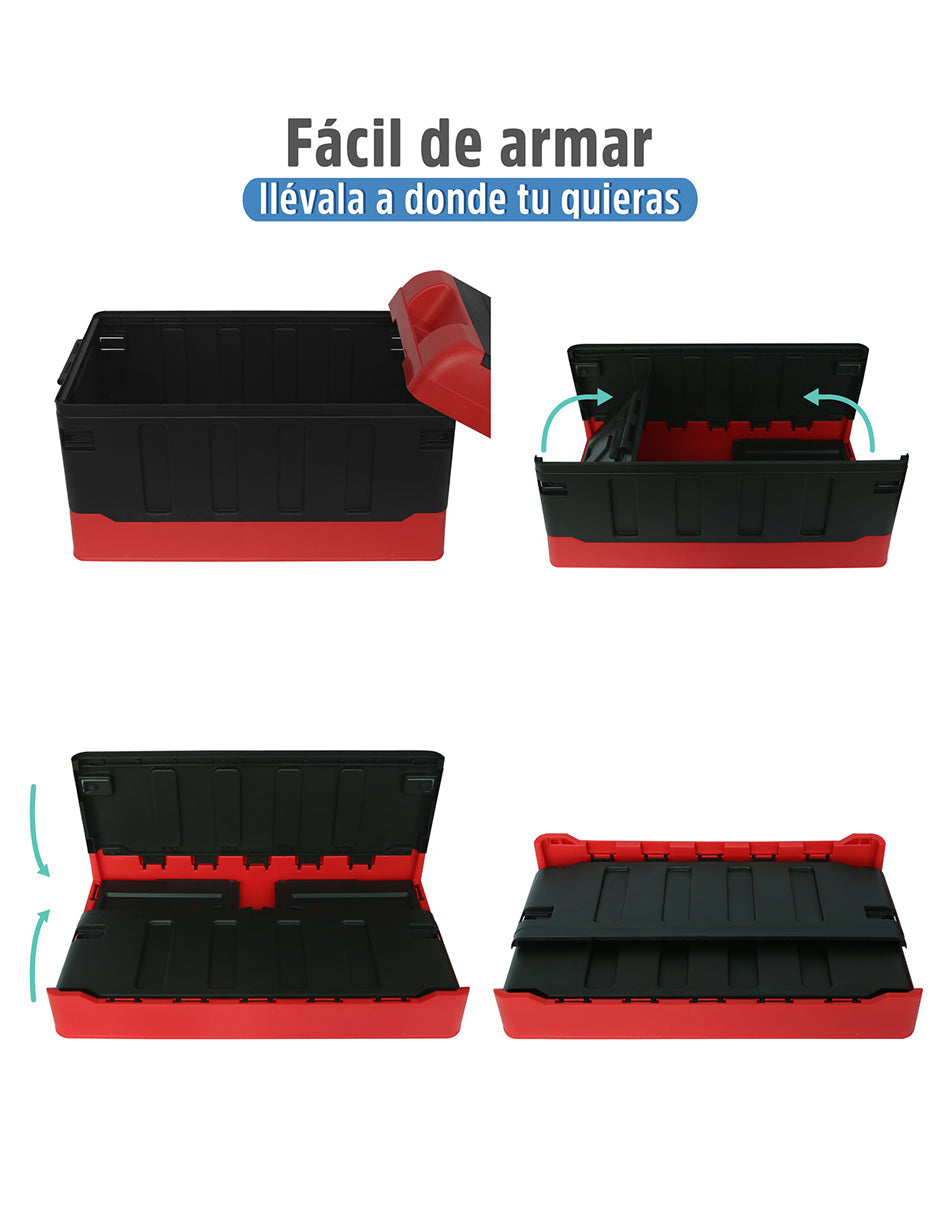 Caja de almacenamiento multiusos plegable con tapa 72 litros de almacenamiento