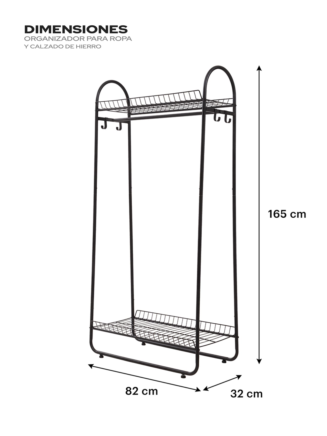 Organizador para ropa y calzado de hierro AGBOX