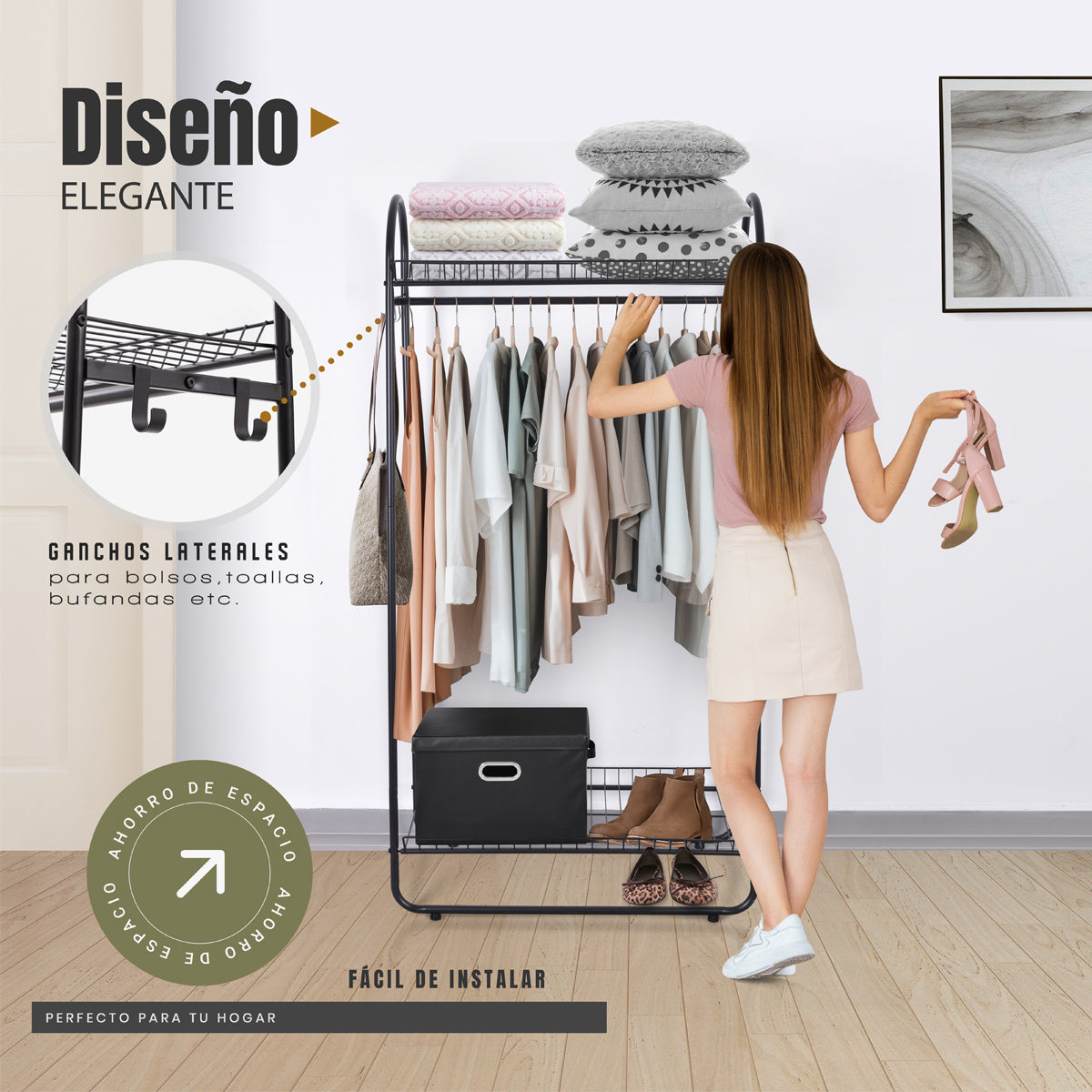 Organizador para ropa y calzado de hierro AGBOX