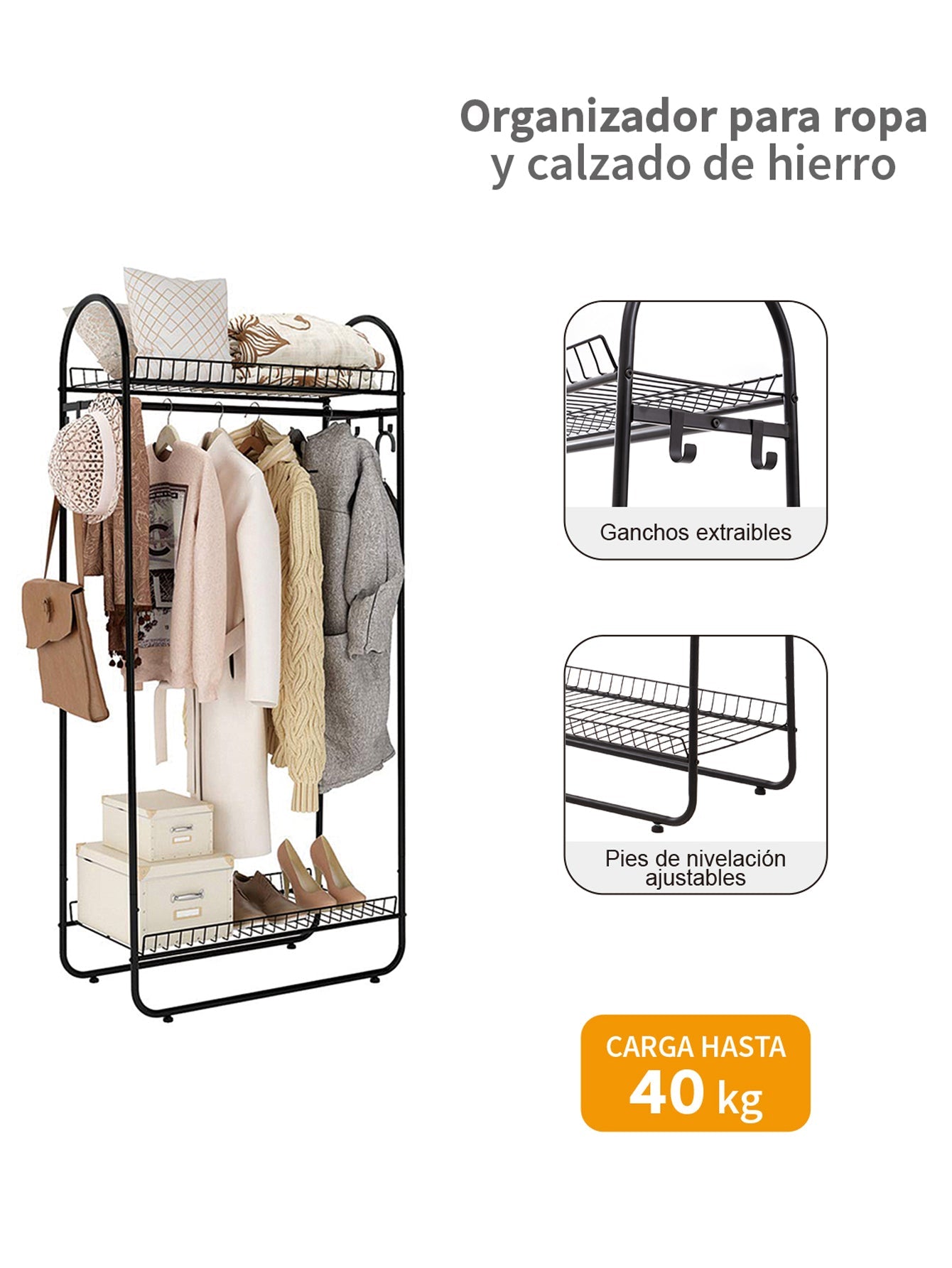 Organizador para ropa y calzado de hierro AGBOX